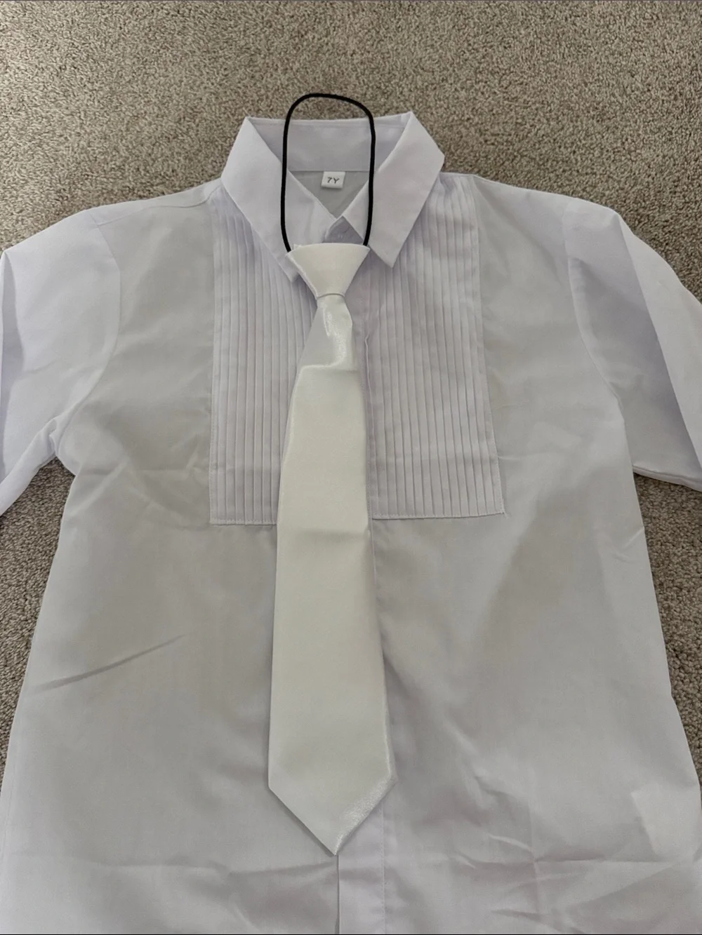 Boys White Formal Tuxedo Suit with Vest and Tie